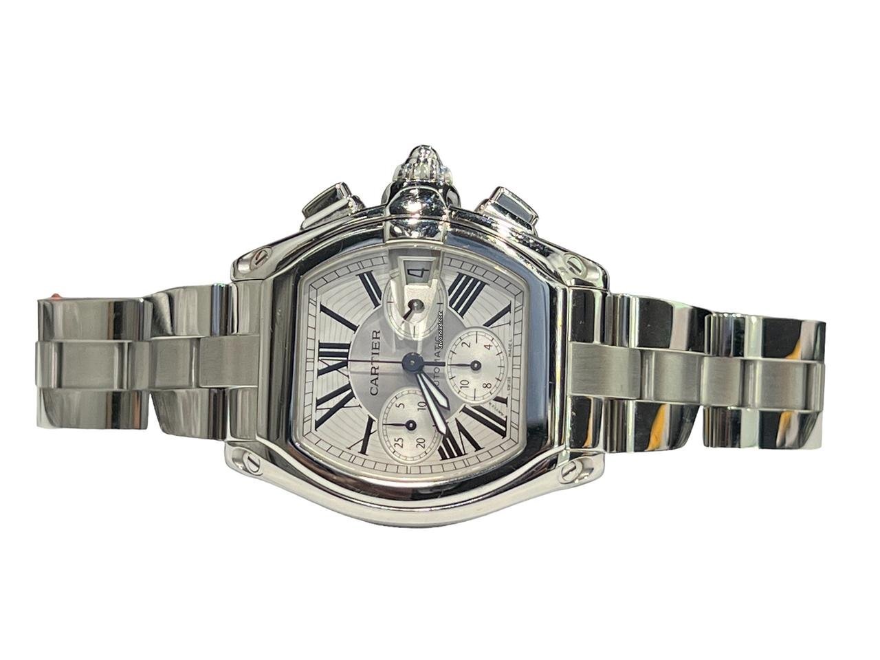 Cartier Roadster Automatic Men's Watch With Steel Case and Strap Authentic Luxury Timepiece