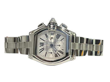 Cartier Roadster Automatic Men's Watch With Steel Case and Strap Authentic Luxury Timepiece