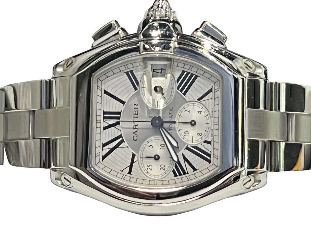 Cartier Roadster Automatic Men's Watch With Steel Case and Strap Authentic Luxury Timepiece