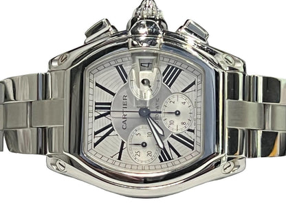 Cartier Roadster Automatic Men's Watch With Steel Case and Strap Authentic Luxury Timepiece