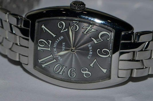 Franck Muller Cintrée Curvex Automatic Women's Watch With Steel Case and Strap Authentic Luxury Timepiece