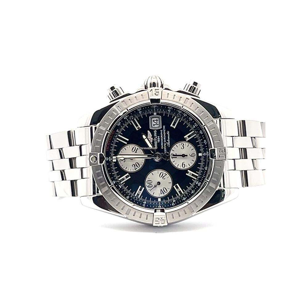 Breitling Chronomat Evolution Automatic Men's Watch With Steel Case and Strap Authentic Luxury Timepiece