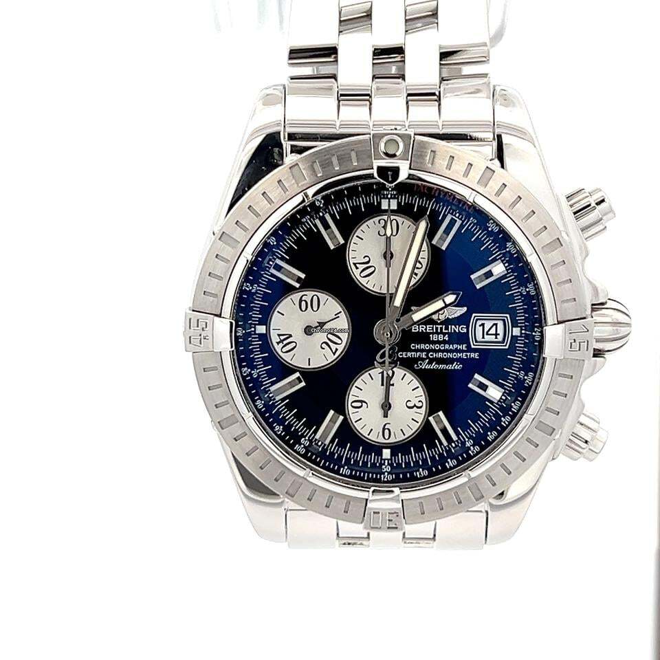 Breitling Chronomat Evolution Automatic Men's Watch With Steel Case and Strap Authentic Luxury Timepiece
