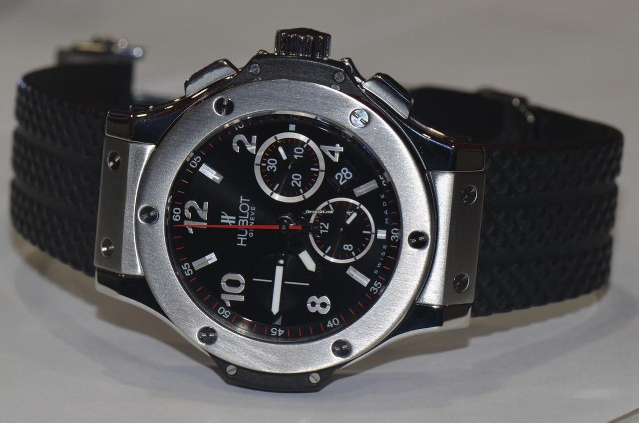 Hublot Big Bang 44 mm Automatic Men's Watch Steel Case With Rubber Strap Authentic Luxury Timepiece