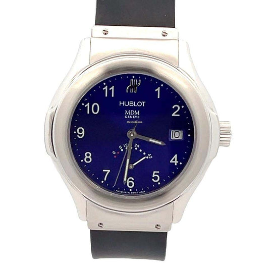 Hublot Elegant Automatic Men's Watch Steel Case With Rubber Strap Authentic Luxury Timepiece