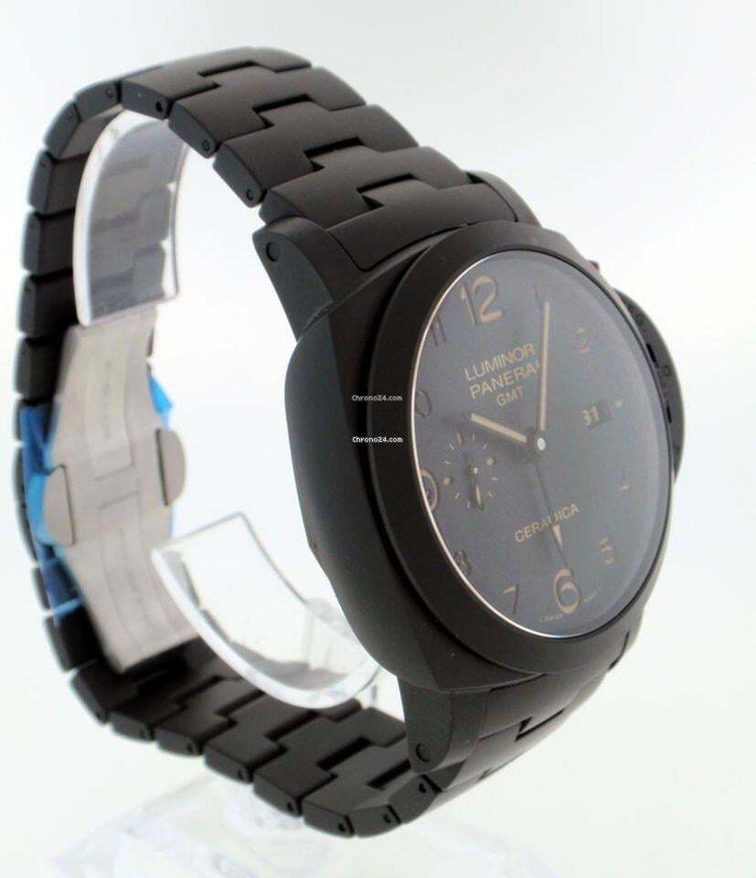 Panerai Luminor 1950 3 Days GMT Automatic Automatic Men's Watch With Ceramic Case and Strap Authentic Luxury Timepiece