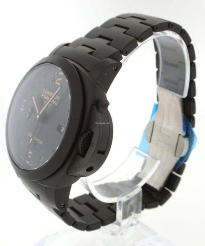 Panerai Luminor 1950 3 Days GMT Automatic Automatic Men's Watch With Ceramic Case and Strap Authentic Luxury Timepiece