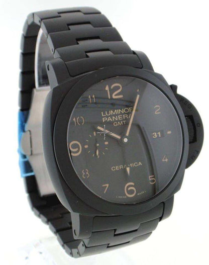 Panerai Luminor 1950 3 Days GMT Automatic Automatic Men's Watch With Ceramic Case and Strap Authentic Luxury Timepiece