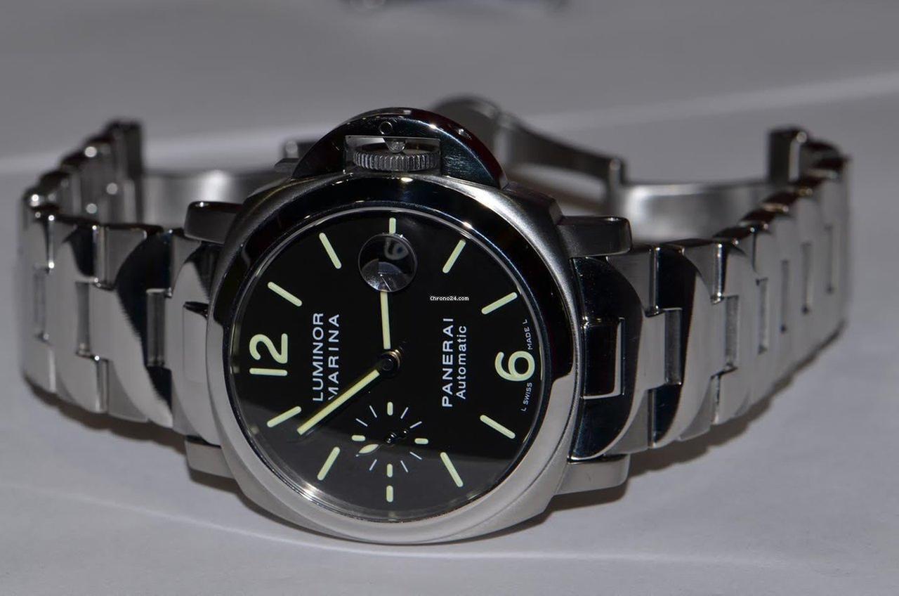 Panerai Luminor Marina Automatic Automatic Men's Watch With Steel Case and Strap Authentic Luxury Timepiece