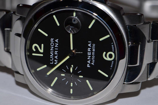 Panerai Luminor Marina Automatic Automatic Men's Watch With Steel Case and Strap Authentic Luxury Timepiece