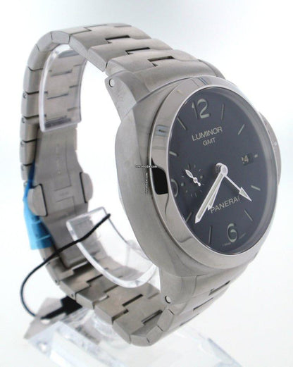 Panerai Luminor 1950 3 Days GMT Automatic Automatic Men's Watch With Steel Case and Strap Authentic Luxury Timepiece