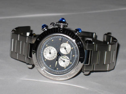 Cartier Pasha Quartz Men's Watch With Steel Case and Strap Authentic Luxury Timepiece