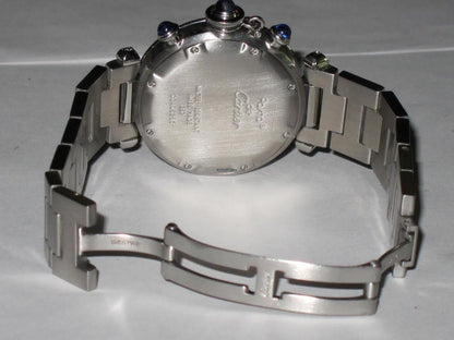 Cartier Pasha Quartz Men's Watch With Steel Case and Strap Authentic Luxury Timepiece