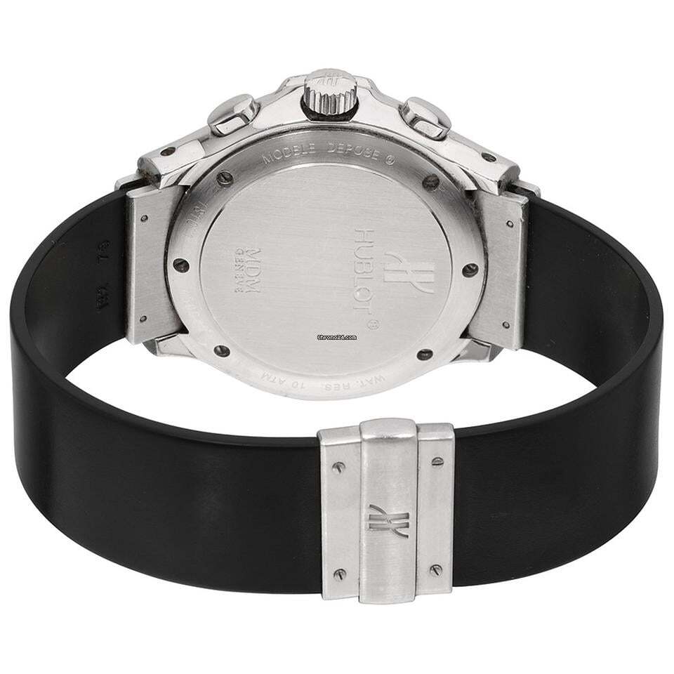 Hublot Automatic Men's Watch Steel Case With Rubber Strap Authentic Luxury Timepiece