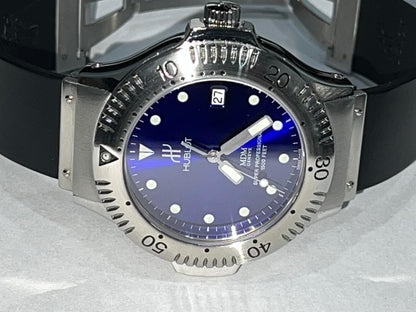 Hublot Automatic Men's Watch Steel Case With Rubber Strap Authentic Luxury Timepiece