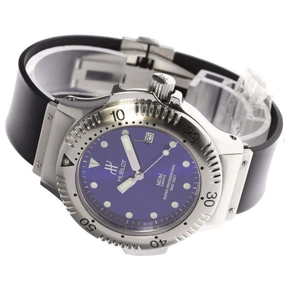Hublot Automatic Men's Watch Steel Case With Rubber Strap Authentic Luxury Timepiece