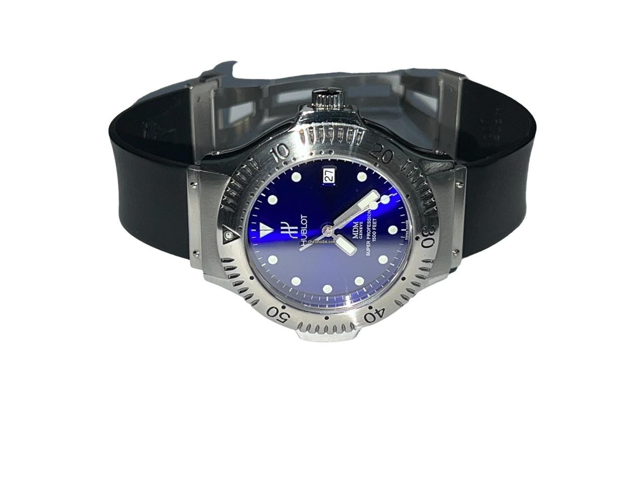 Hublot Automatic Men's Watch Steel Case With Rubber Strap Authentic Luxury Timepiece