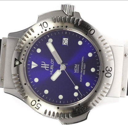 Hublot Automatic Men's Watch Steel Case With Rubber Strap Authentic Luxury Timepiece