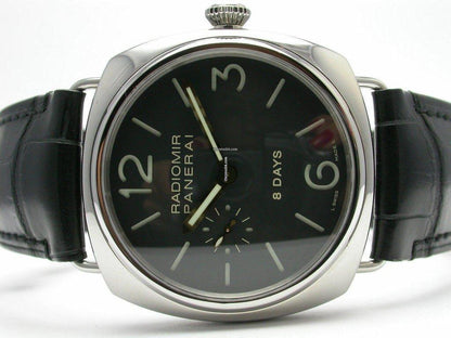 Panerai Radiomir 8 Days Manual winding Men's Watch Steel Case With Leather Strap Authentic Luxury Timepiece