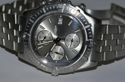 Breitling Windrider Automatic Men's Watch With Steel Case and Strap Authentic Luxury Timepiece