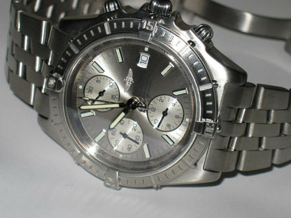 Breitling Windrider Automatic Men's Watch With Steel Case and Strap Authentic Luxury Timepiece