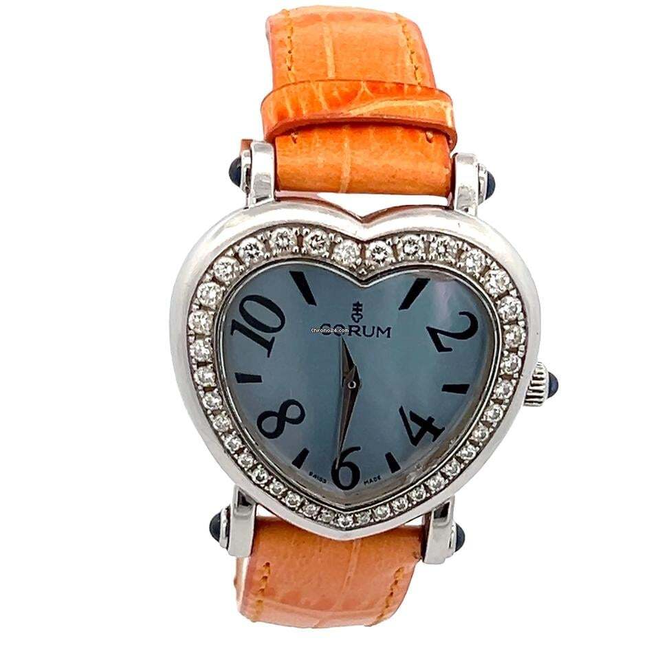 Corum Quartz Women's Watch Steel Case With Leather Strap Authentic Luxury Timepiece