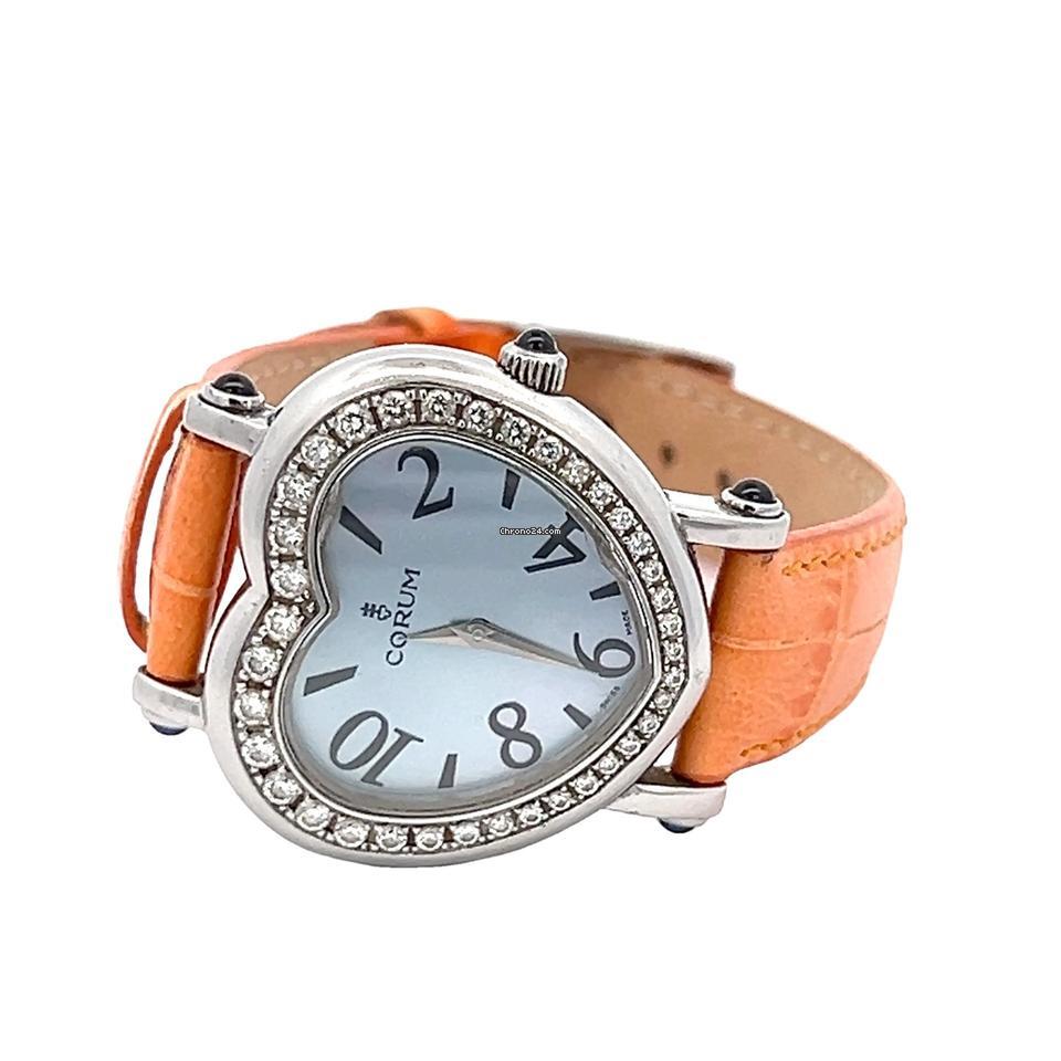 Corum Quartz Women's Watch Steel Case With Leather Strap Authentic Luxury Timepiece