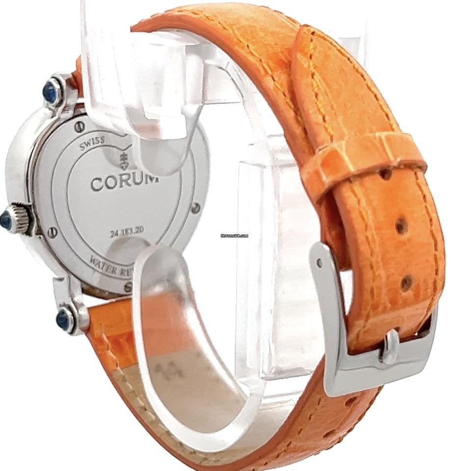 Corum Quartz Women's Watch Steel Case With Leather Strap Authentic Luxury Timepiece