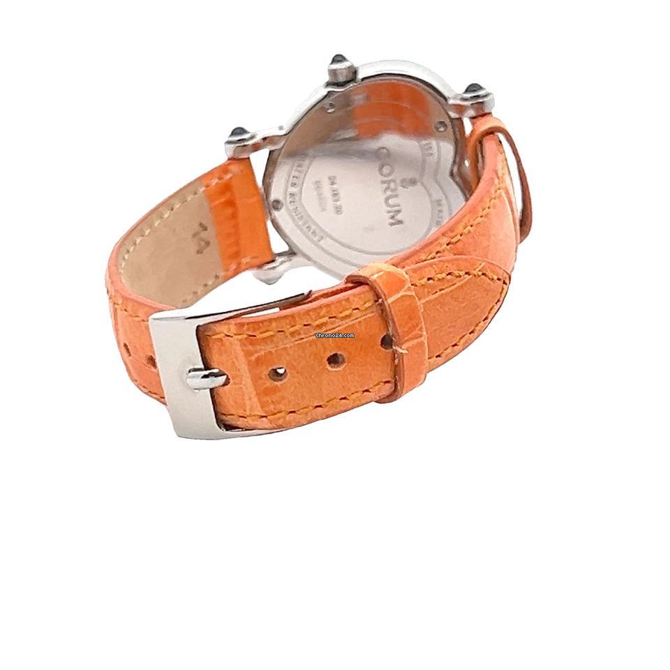 Corum Quartz Women's Watch Steel Case With Leather Strap Authentic Luxury Timepiece