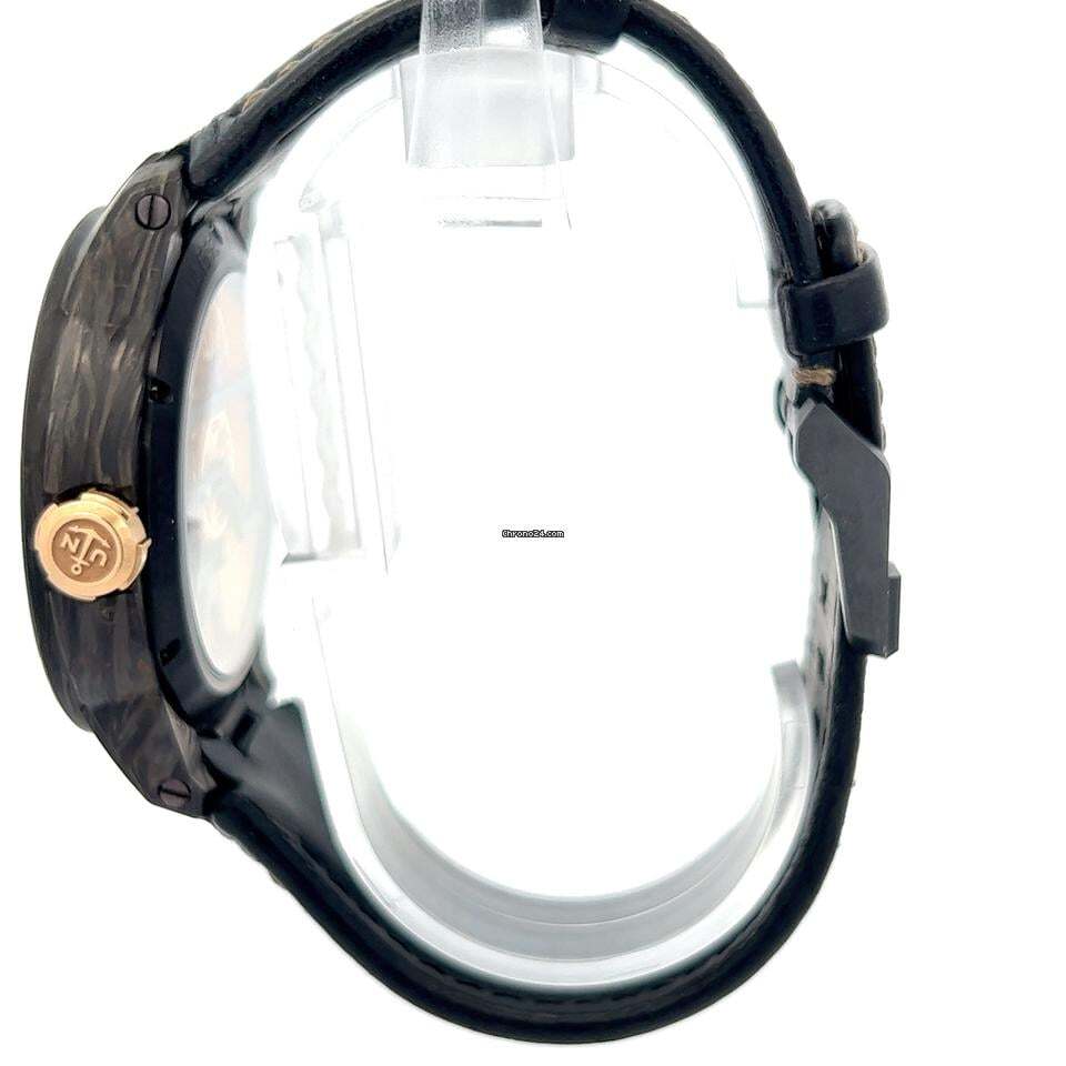 Ulysse Nardin Executive Automatic Men's Watch Carbon Case With Leather Strap Authentic Luxury Timepiece