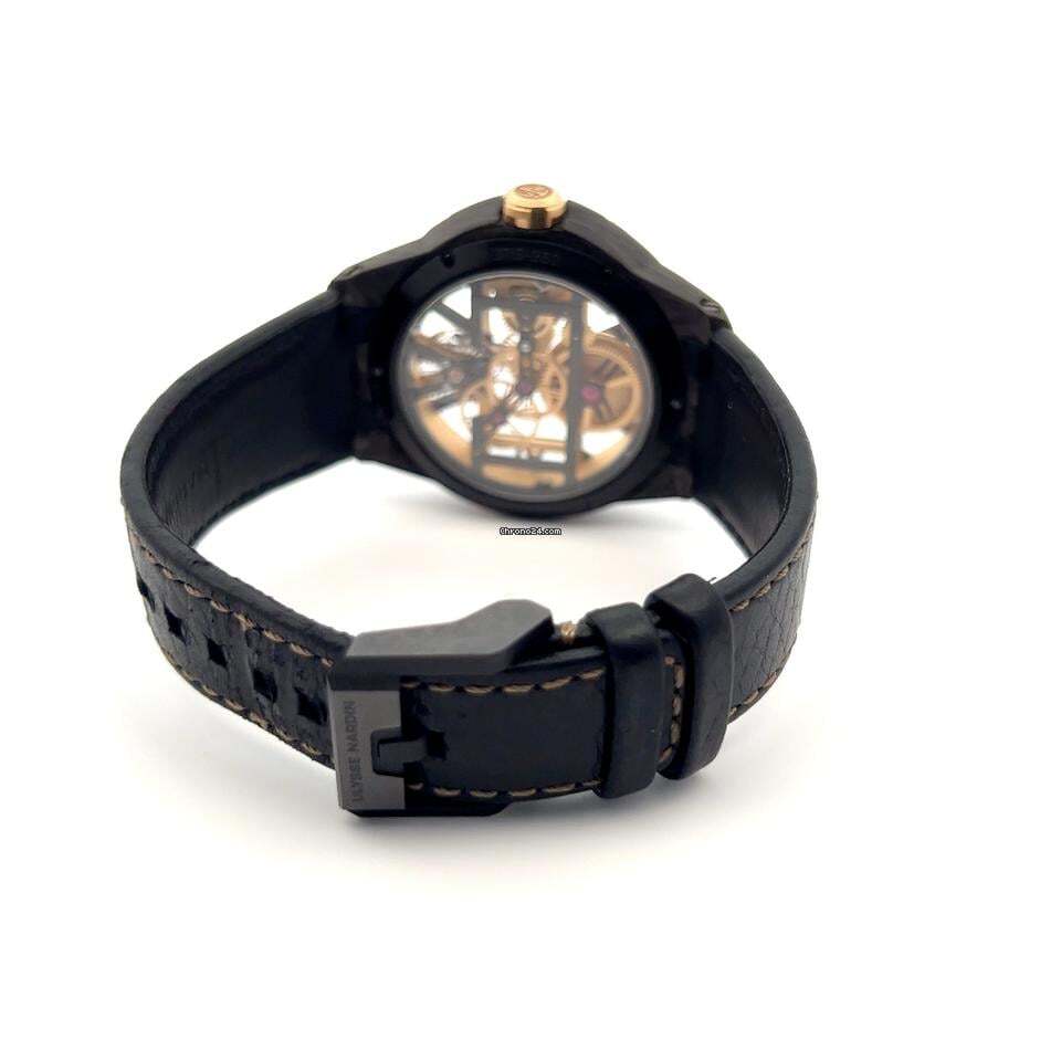 Ulysse Nardin Executive Automatic Men's Watch Carbon Case With Leather Strap Authentic Luxury Timepiece