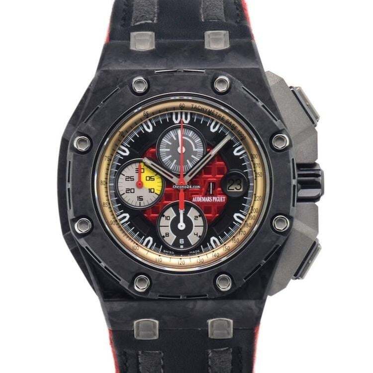 Audemars Piguet Royal Oak Offshore Grand Prix Automatic Men's Watch Carbon Case With Leather Strap Authentic Luxury Timepiece