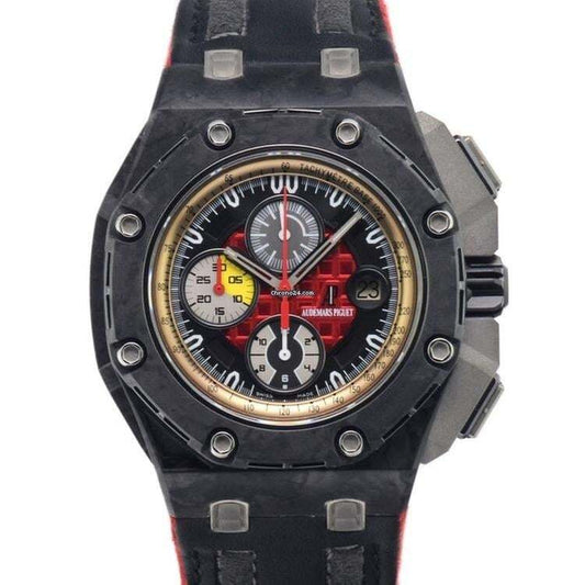 Audemars Piguet Royal Oak Offshore Grand Prix Automatic Men's Watch Carbon Case With Leather Strap Authentic Luxury Timepiece