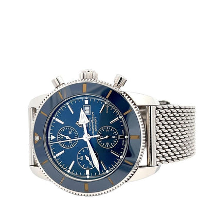 Breitling Superocean Heritage II Chronograph Automatic Men's Watch With Steel Case and Strap Authentic Luxury Timepiece