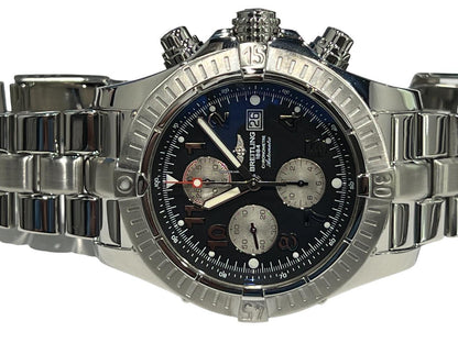 Breitling Super Avenger Automatic Men's Watch With Steel Case and Strap Authentic Luxury Timepiece