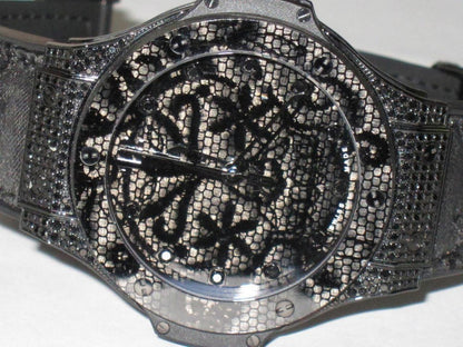 Hublot Big Bang Broderie Automatic Women's Watch Steel Case With Rubber Strap Authentic Luxury Timepiece