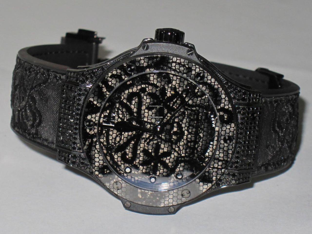 Hublot Big Bang Broderie Automatic Women's Watch Steel Case With Rubber Strap Authentic Luxury Timepiece