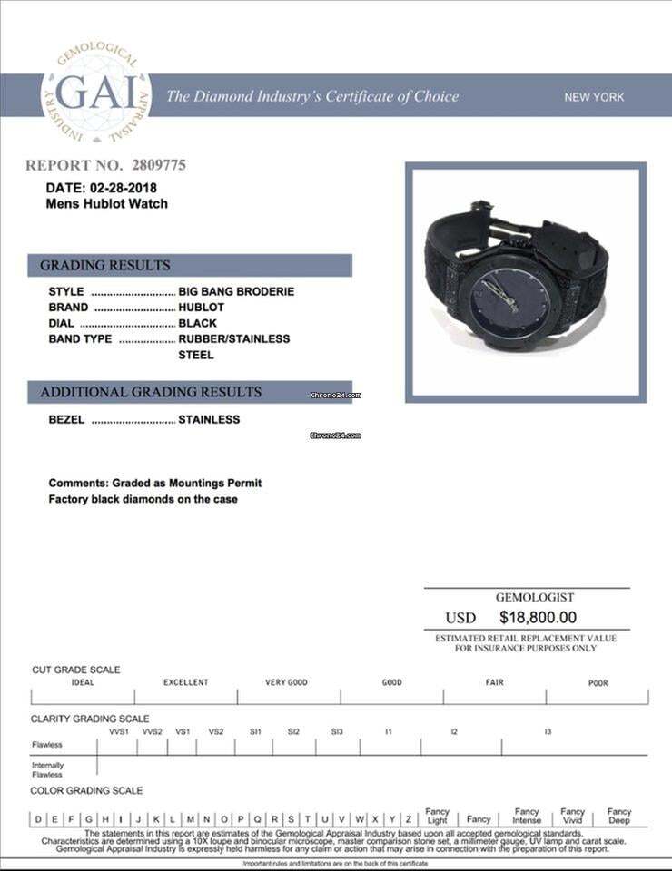 Hublot Big Bang Broderie Automatic Women's Watch Steel Case With Rubber Strap Authentic Luxury Timepiece