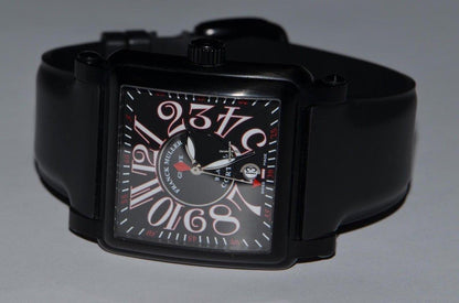 Franck Muller Conquistador Cortez Automatic Men's Watch Steel Case With Rubber Strap Authentic Luxury Timepiece