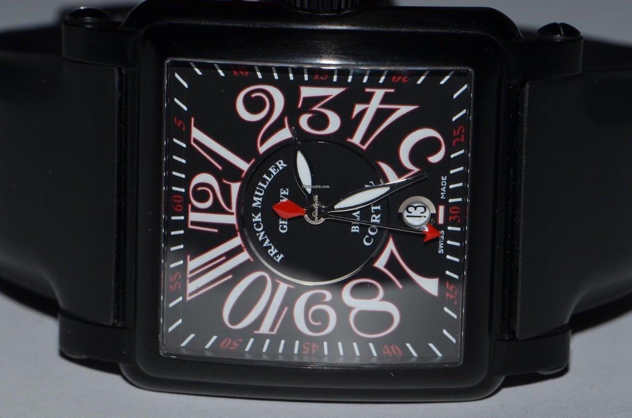 Franck Muller Conquistador Cortez Automatic Men's Watch Steel Case With Rubber Strap Authentic Luxury Timepiece