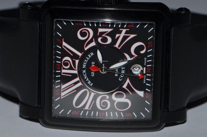 Franck Muller Conquistador Cortez Automatic Men's Watch Steel Case With Rubber Strap Authentic Luxury Timepiece