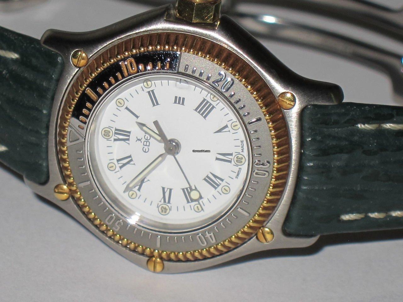 Ebel Discovery Quartz Women's Watch Gold/Steel Case With Leather Strap Authentic Luxury Timepiece