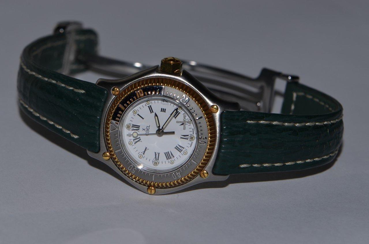 Ebel Discovery Quartz Women's Watch Gold/Steel Case With Leather Strap Authentic Luxury Timepiece