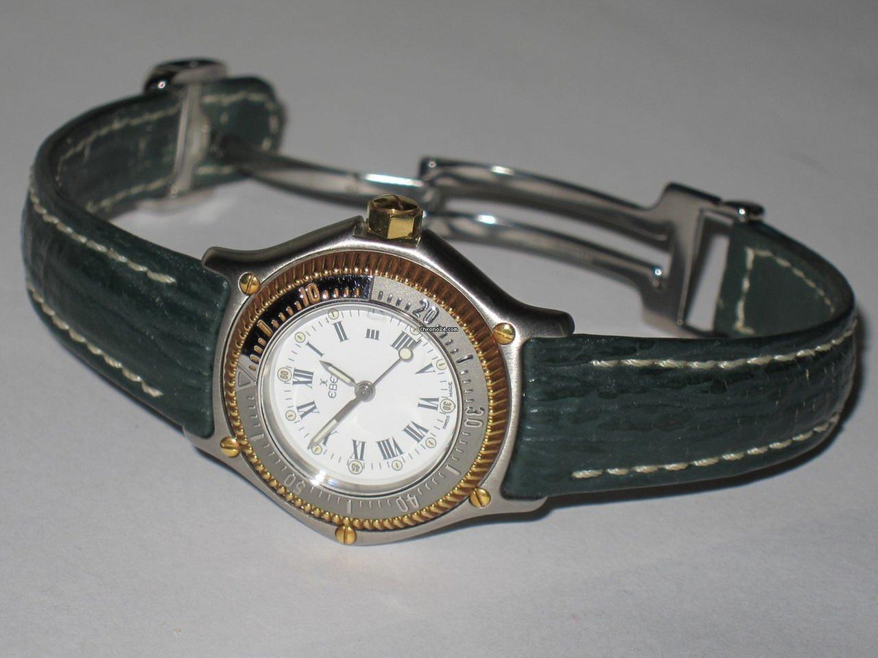 Ebel Discovery Quartz Women's Watch Gold/Steel Case With Leather Strap Authentic Luxury Timepiece