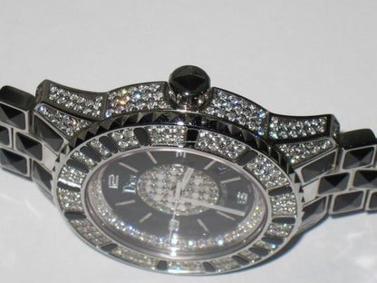 Dior Christal Quartz Men's Watch With Steel Case and Strap Authentic Luxury Timepiece
