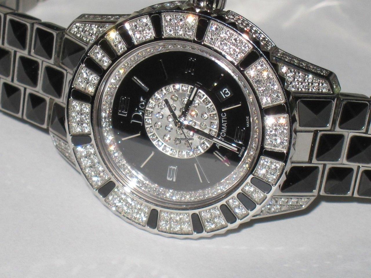 Dior Christal Quartz Men's Watch With Steel Case and Strap Authentic Luxury Timepiece