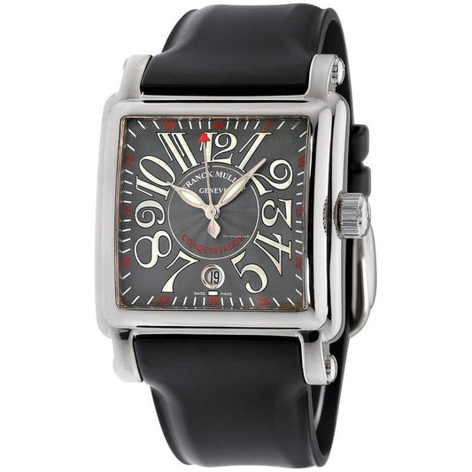 Franck Muller Conquistador Cortez Automatic Men's Watch White Gold Case With Rubber Strap Authentic Luxury Timepiece