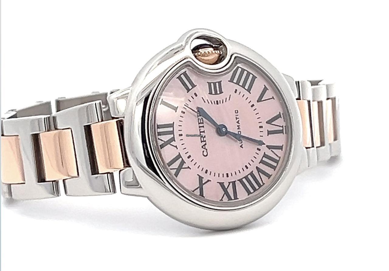 Cartier Ballon Bleu 33mm Automatic Women's Watch Steel Case With Gold/Steel Strap Authentic Luxury Timepiece