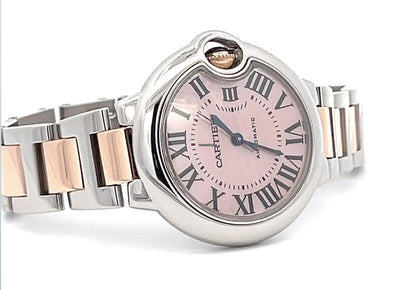 Cartier Ballon Bleu 33mm Automatic Women's Watch Steel Case With Gold/Steel Strap Authentic Luxury Timepiece
