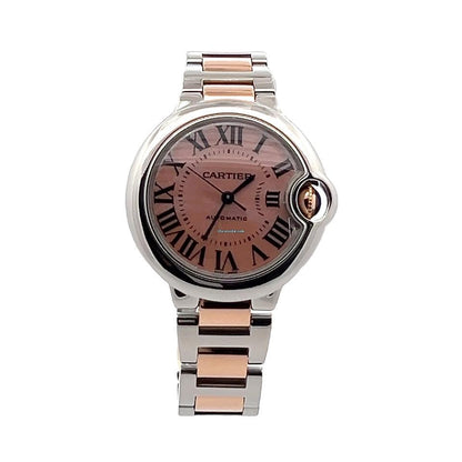 Cartier Ballon Bleu 33mm Automatic Women's Watch Steel Case With Gold/Steel Strap Authentic Luxury Timepiece
